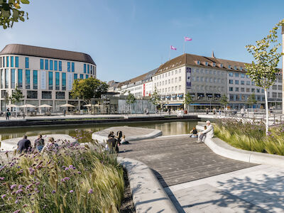 Der Kleine Kiel-Kanal in der Innenstadt Kiels von bgmr Landschaftsarchitekten. Foto: Thomas Rosenthal