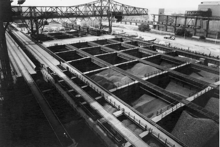 Möllerbunkeranlage mit Rundklärbecken vor der Schließung 1985. Foto: Jürgen Dreide