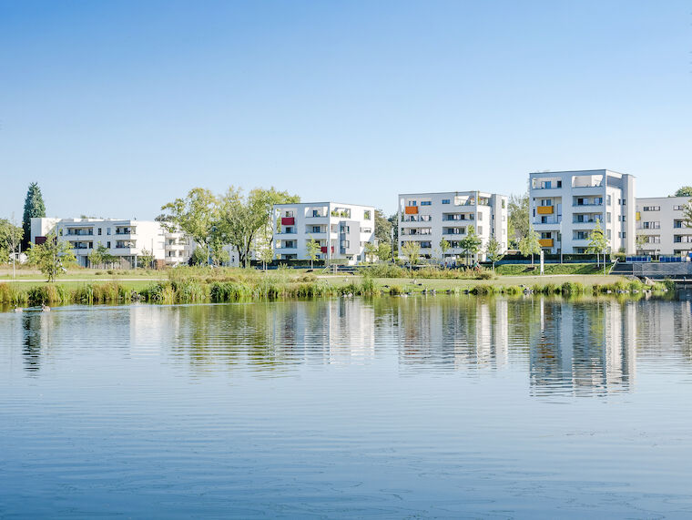 Wohnen am Niederfeldsee in Essen Altendorf. Foto: Matthias Duschner