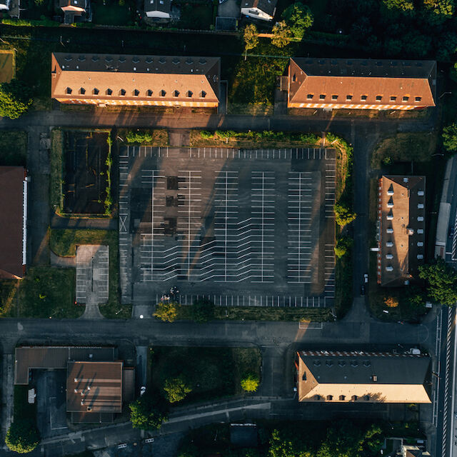 Luftbild vom Gelände der Rochdale Barracks in Bielefeld.