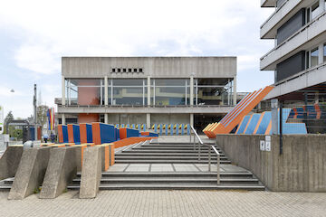 Stadtikonografie, Kreishaus des Ennepe-Ruhr-Kreises, Schwelm, 1969-1972, Künstler: Otto Herbert Hajek, Architektur: Günter Laskowski, Wolfgang Thenhaus, Klaus Kafka. | Foto: Thomas Robbin