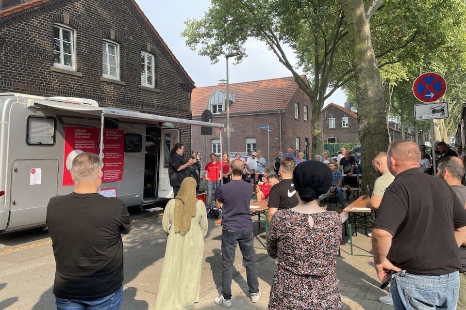 Bürgerbeteiligung in der Zechensiedlung Dunkelschlag in Oberhausen-Sterkrade.