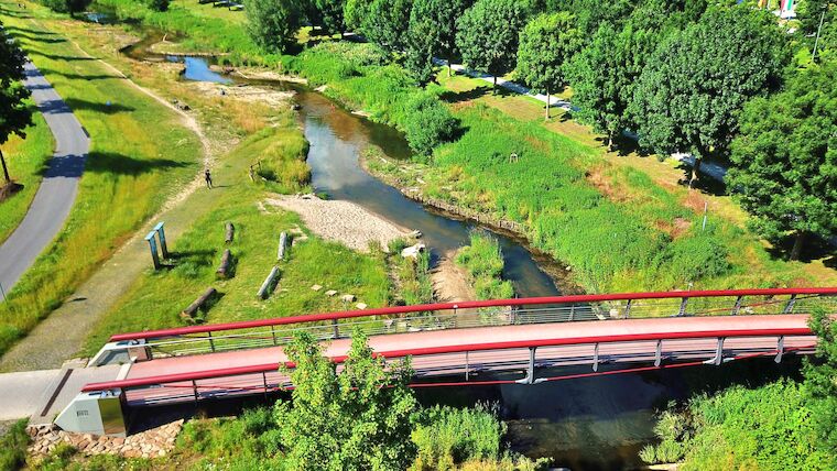 Natürlicher und sicherer: die Aa an der Kanalstraße. Foto: Stadt Münster/ Lutz Hirschmann