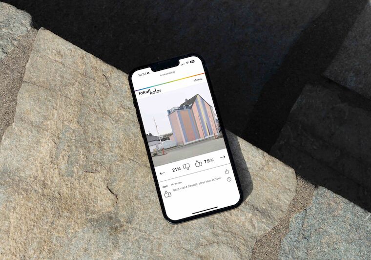 Fotos von farbigen Fassaden: Die Online-Plattform lokalkolor.de ruft zum Einsenden und Abstimmen auf. Foto und Gestaltung: Florian Schunck / schunck dölker
