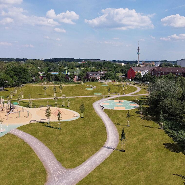 Die Festwiese des Freiraums an der Westerwaldstraße in Köln. Foto: Guido Ebring