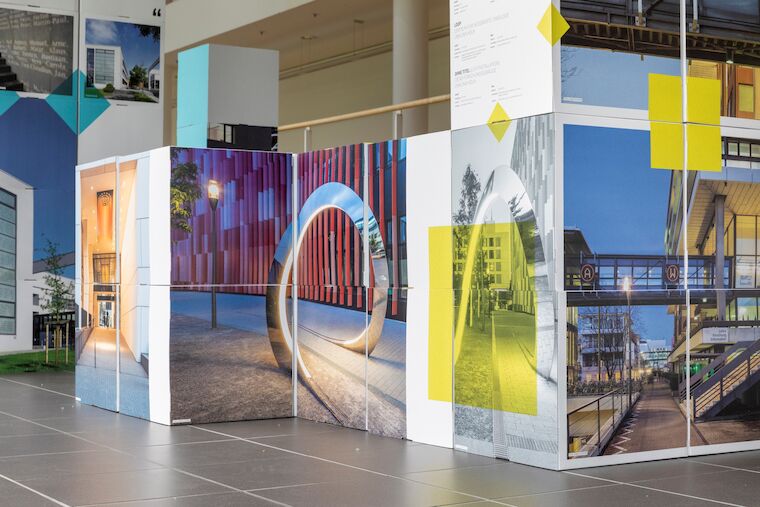 Die Ausstellung „Kunst und Bau. Perspektiven aus NRW“ im Wissenschaftspark Gelsenkirchen, 14.6.2025. Foto: Claudia Dreyße