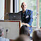Veranstaltung &quot;Neueröffnung nach Umbau&quot;, Einführung durch Hartwig Schultheiß, Stadtdirektor der Stadt Münster und Vorstandsvorsitzender von StadtBauKultur NRW e. V. Foto: Sebastian Becker