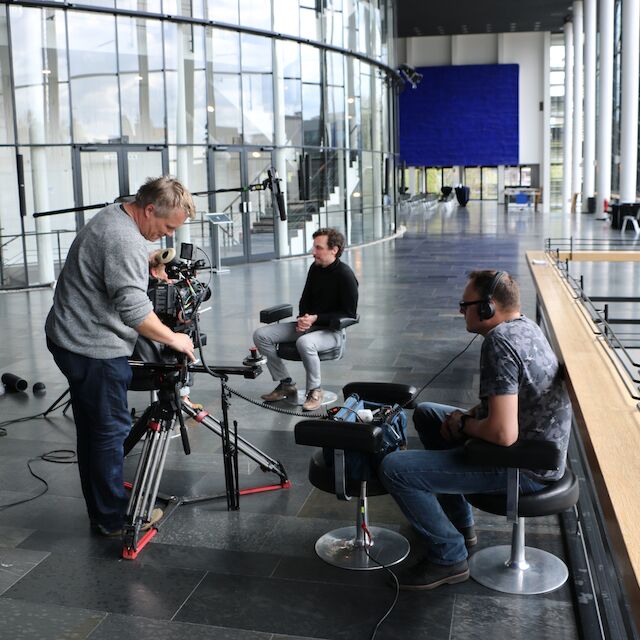 Dreharbeiten im Musiktheater im Revier für die WDR-Doku &quot;Die Zukunftsmacher im Ruhrgebiet&quot;.