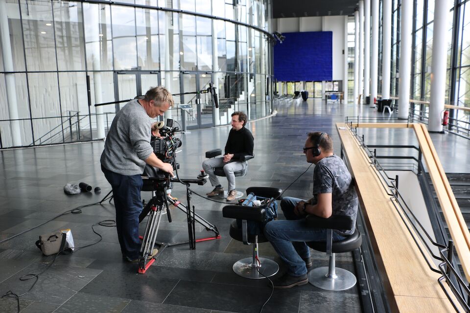 Dreharbeiten im Musiktheater im Revier für die WDR-Doku &quot;Die Zukunftsmacher im Ruhrgebiet&quot;.