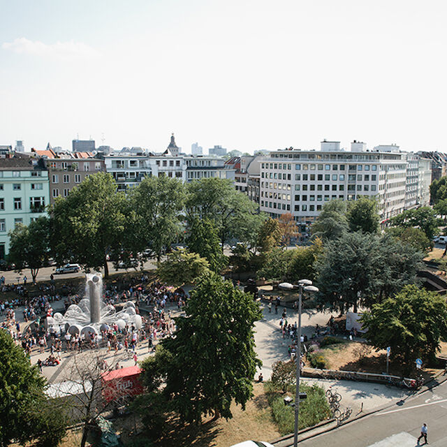 Ebertplatz im Sommer 2018.