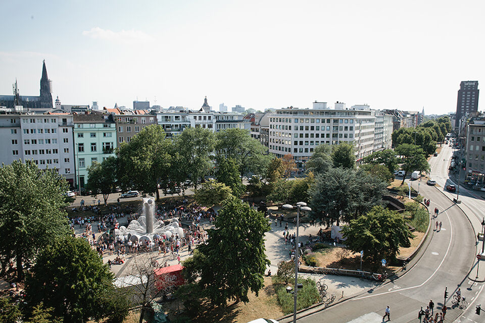 Ebertplatz im Sommer 2018.