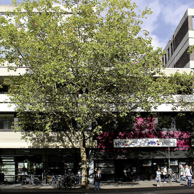 Der zentrale Bushof in der Peterstraße, Aachen.