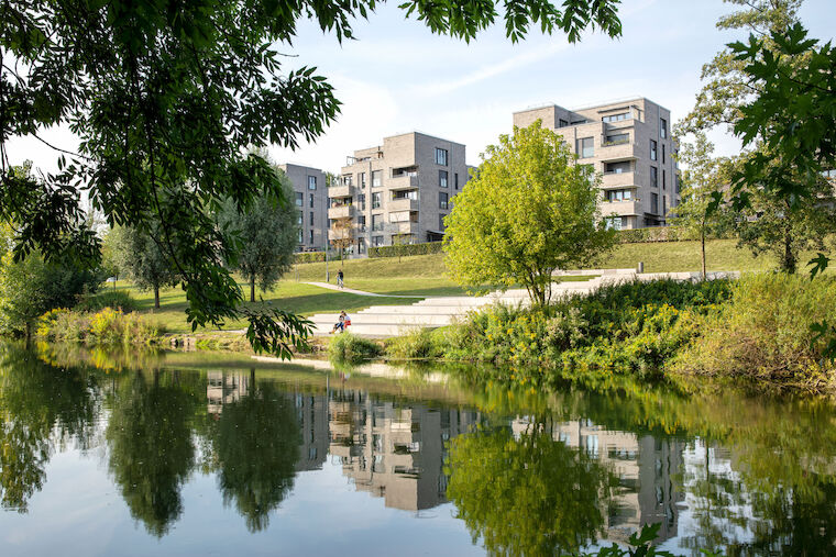 Flusspark Lünen, 2014 fertig gestellt. Christine Wolf und Rebekka Junge, Architekturbüro wbp Landschaftsarchitekten, Bochum. Foto: Claudia Dreyße.